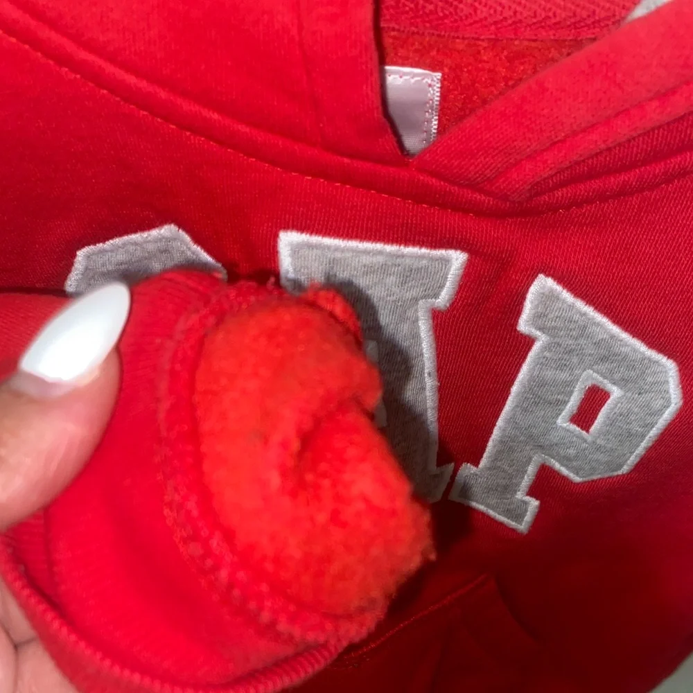 GAP Toddler Boys 3T Red Logo Fleece Pullover Hoodie